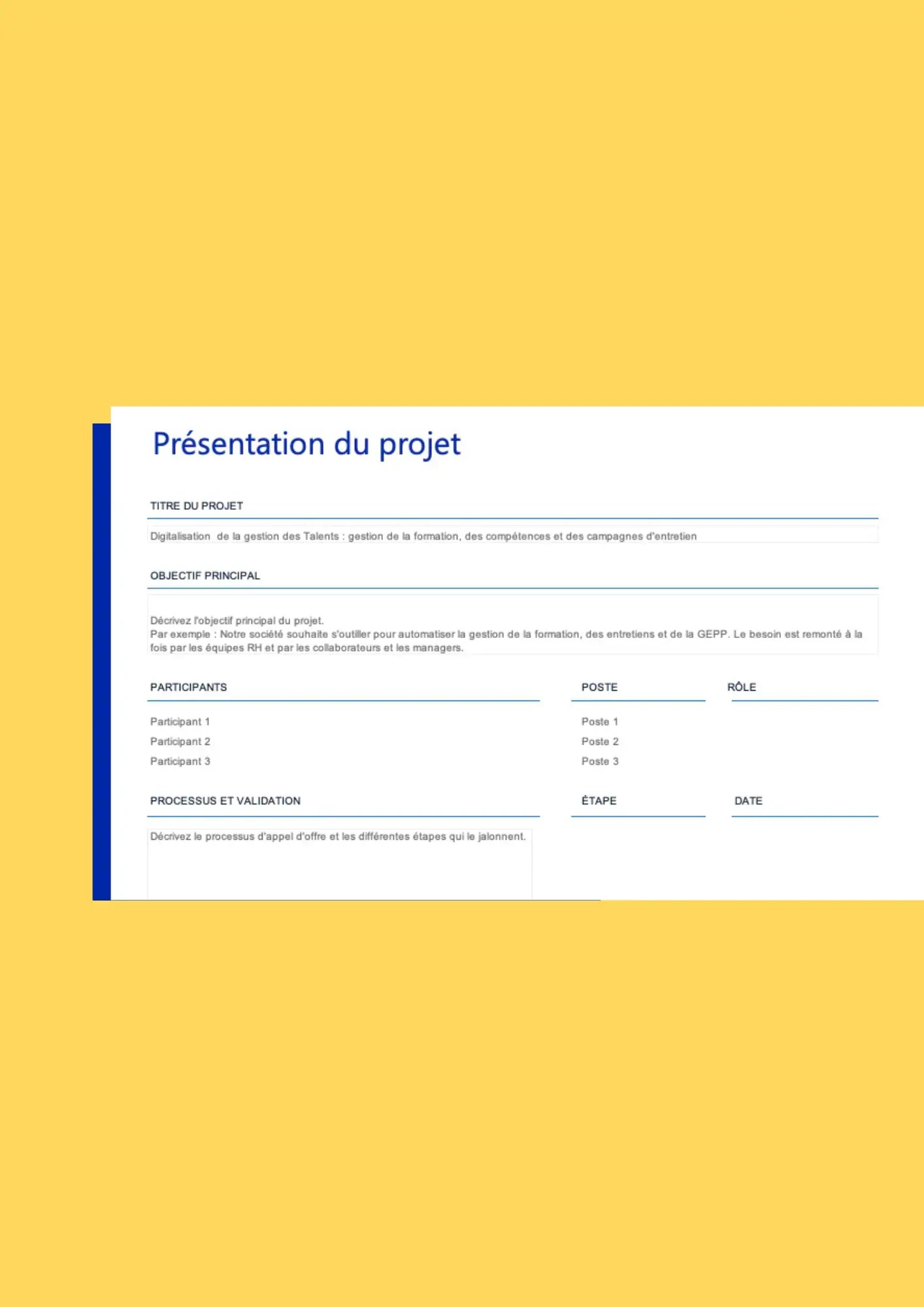 Aperçu d’un modèle de cahier des charges SIRH