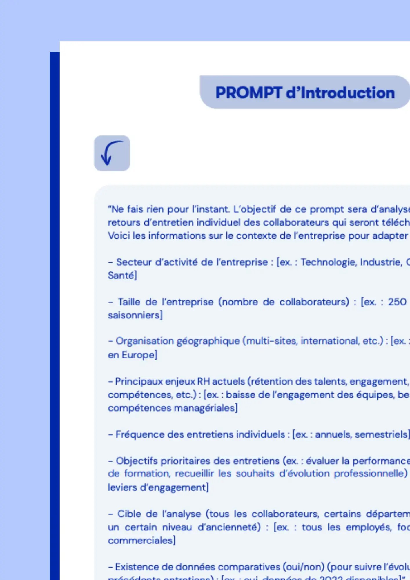 Aperçu d’un prompt pour l’analyse des entretiens